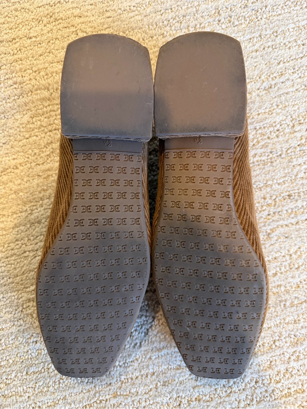 Sam Edelman Brown Corduroy Loafers with Gold Logo Accent - Picture 5 of 5